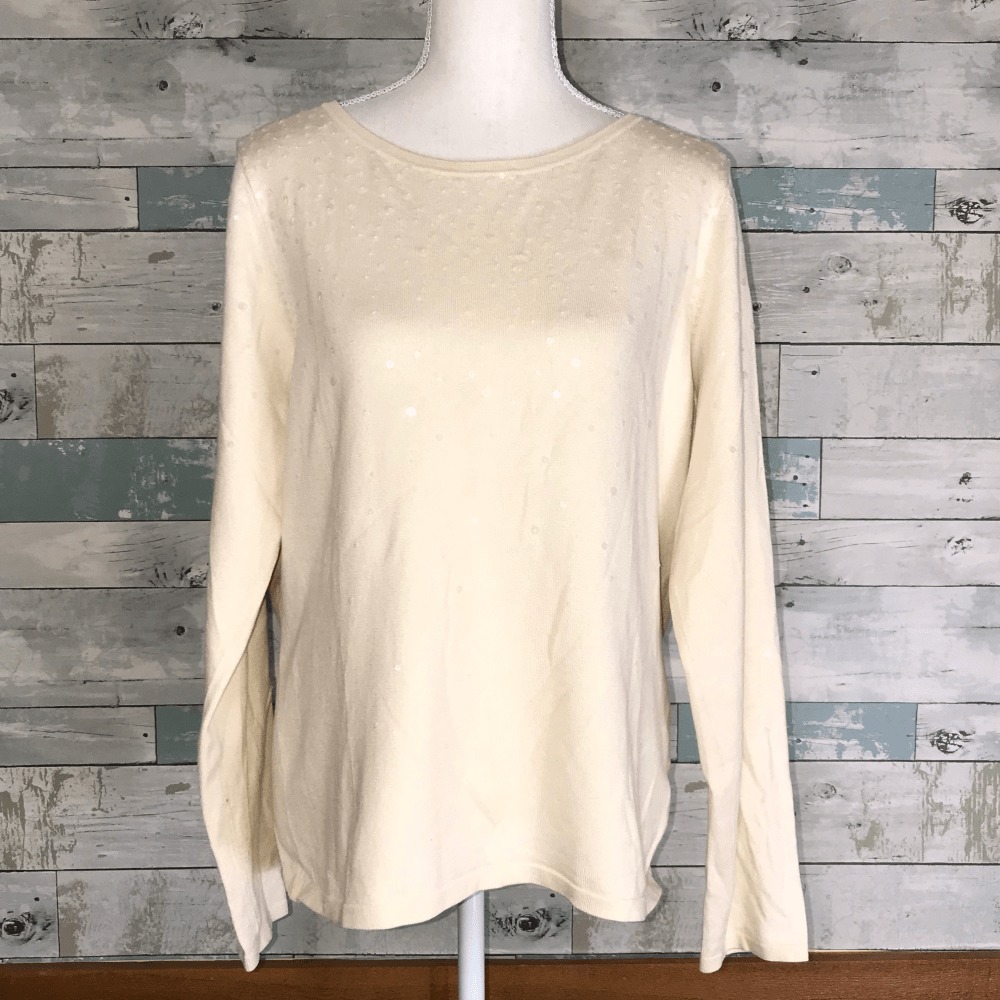 Pendleton cream sequin sweater #308